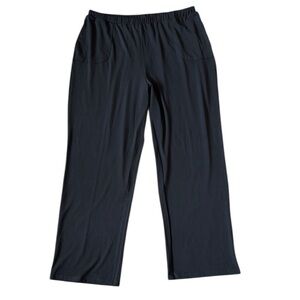 Magellan’s Travel Wide Leg Pull-On Stretch Pants Black Pockets Packable Flowy XL